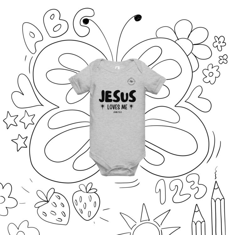 Jesus Loves Me Baby short sleeve one piece - Image 7