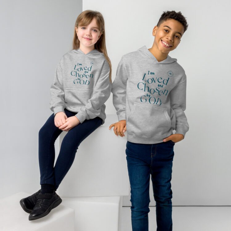 I Am Loved And Chosen By God Kids fleece hoodie - Image 2
