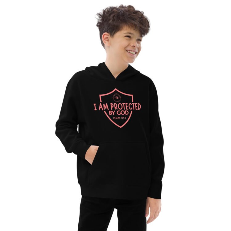 I Am Protected By God Kids fleece hoodie - Image 5