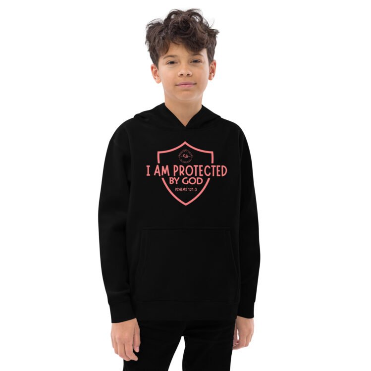 I Am Protected By God Kids fleece hoodie - Image 4