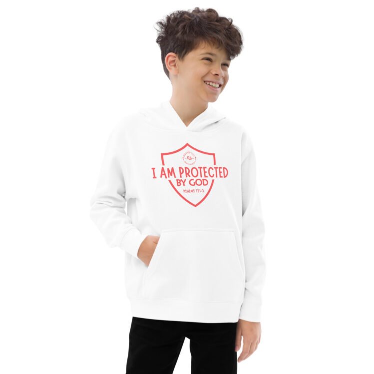 I Am Protected By God Kids fleece hoodie - Image 14