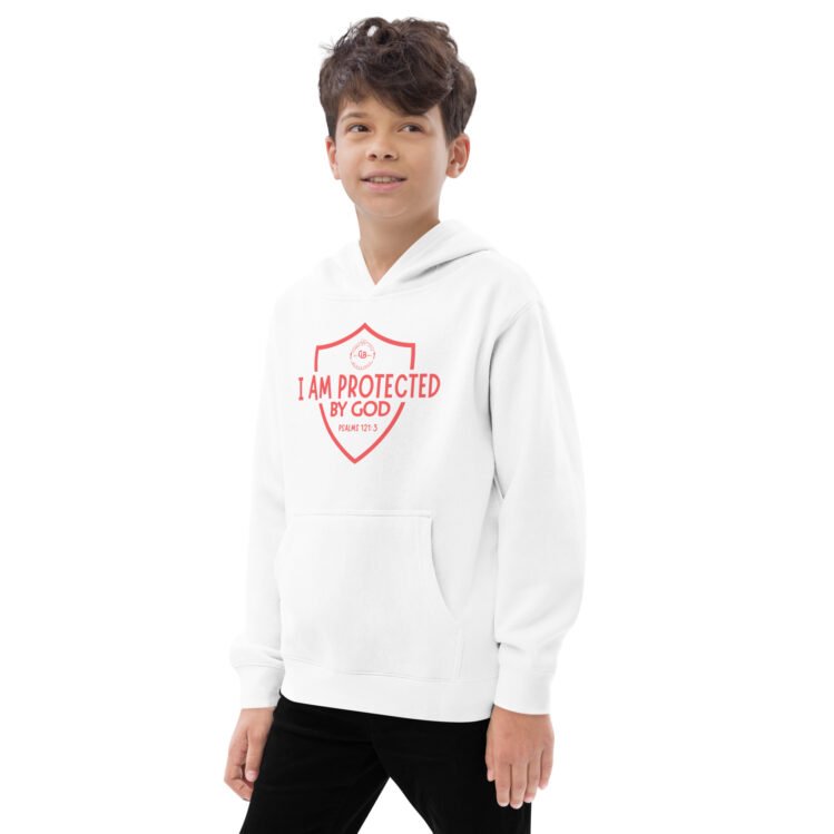 I Am Protected By God Kids fleece hoodie - Image 15