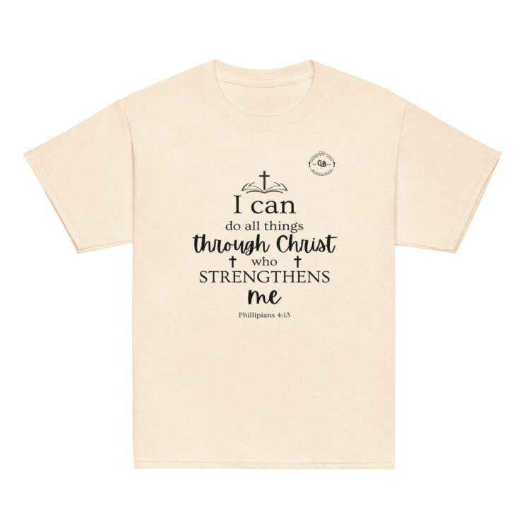 I Can Do All Things Through Christ Who Strengthens Me Youth classic tee - Image 12
