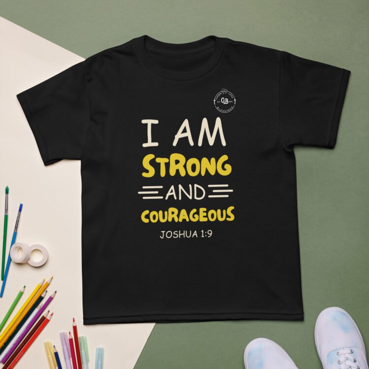 I Am Strong And Courageous Youth t-shirt - Image 22