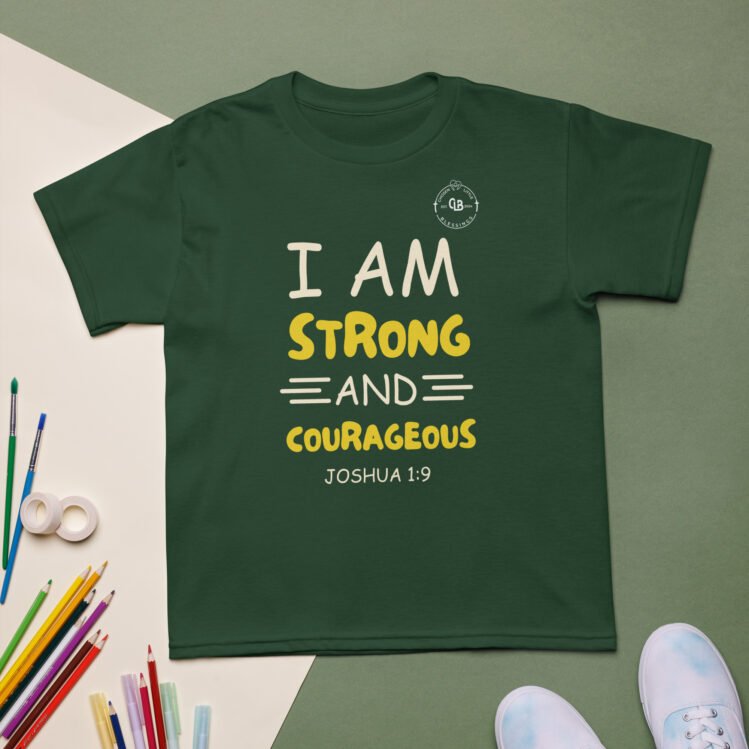I Am Strong And Courageous Youth t-shirt - Image 25