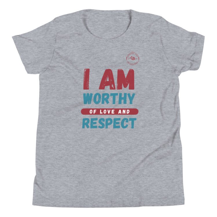 I Am Worthy Of Love And Respect Youth Short Sleeve T-Shirt - Image 5