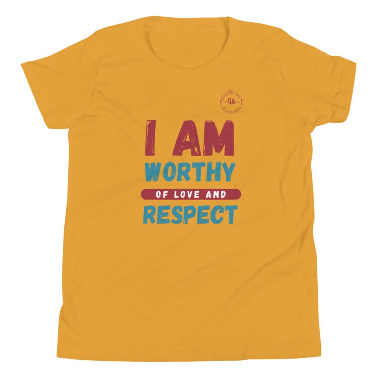 I Am Worthy Of Love And Respect Youth Short Sleeve T-Shirt - Image 6